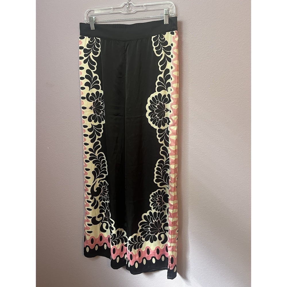 Rachel Zoe Wide Leg Pink White Black‎ Palazzo Pants Women Size Medium